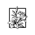 Decoratiune de perete, Lily, Metal, Dimensiune: 74 x 85 cm, Negru