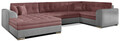 Coltar extensibil stanga 5 locuri ELTAP, Damario, 338x189x78 cm, lemn/poliester, roz/gri
