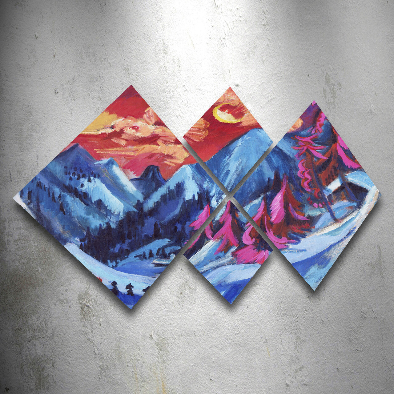 Set 4 tablouri decorative, 4MDF3034580, MDF, Imprimat UV, Multicolor - 1 | YEO