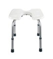 Scaunel pentru baie, Wenko, Secura, 46 x 53.5 x 36-46 cm, aluminiu/plastic, alb/gri