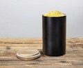 Cutie depozitare alimente, Wenko, Mio, 11 x 11 x 19 cm, 1.4 L, lemn/sticla/silicon, negru/maro
