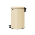 Cos de gunoi cu pedala, Brabantia, Icon Almond, 20 L, inox, crem