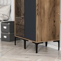Dulap pentru haine, Hommy Craft, Kumsal PS, 80x47.5x201.4 cm, PAL, Nuc / Antracit