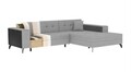 Coltar extensibil dreapta 4 locuri ELTAP, Sol-41, Solange, 292x196x84 cm, lemn/poliester, gri deschis