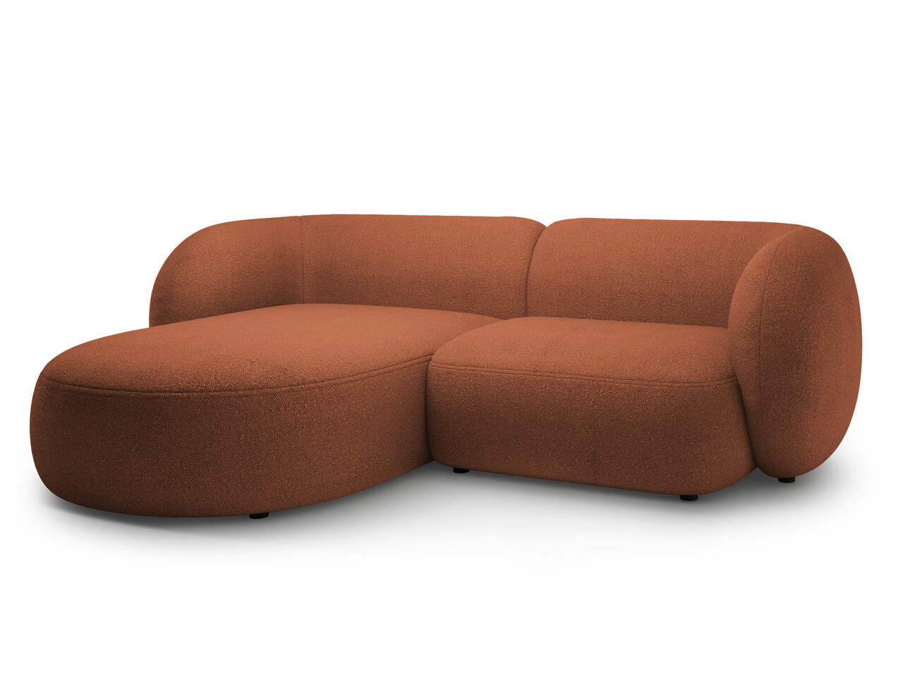 Coltar stanga 2 locuri, Kate, Micadoni, 255x176x76 cm, tesatura boucle, teracota - 2 | YEO