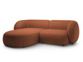 Coltar stanga 2 locuri, Kate, Micadoni, 255x176x76 cm, tesatura boucle, teracota