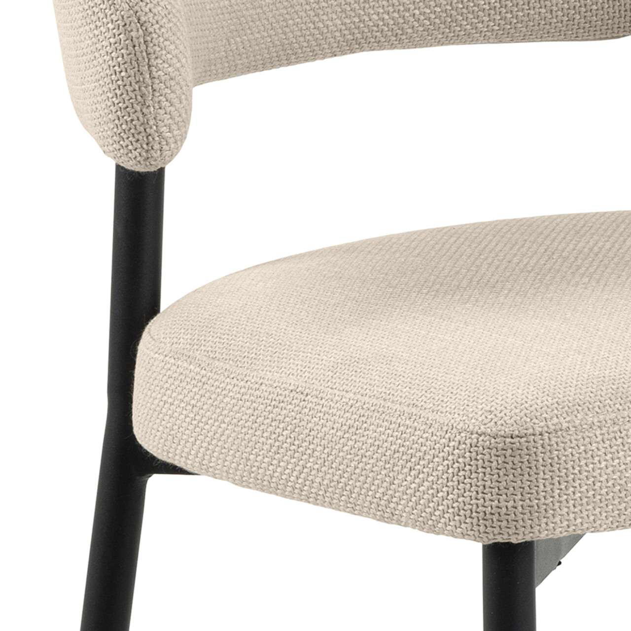 Scaun Edina, Actona, 56x55x77 cm, tesatura structurata/otel, bej - view 2