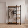 Suport de haine, Hanah Home, Aristo, 90x169x34 cm, Pin Atlantic / Negru