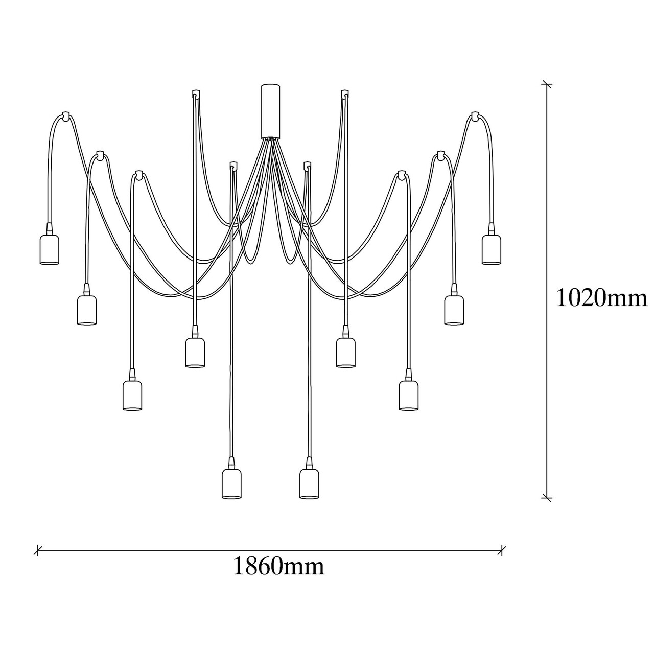 Candelabru, Nitid, Kabluni - MR - 918, E27, 100 W, metal