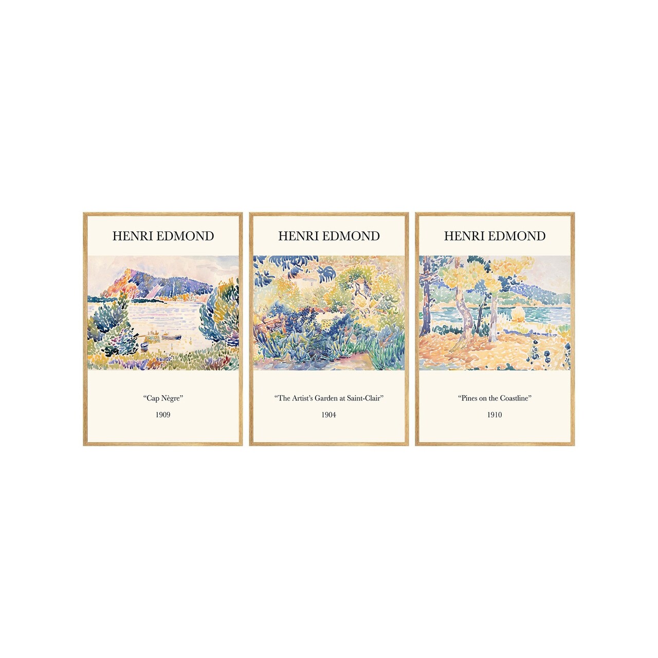 Set 3 tablouri decorative, Huhu266, Cadru: 100% LEMN MASIV (Grosime: 2 cm), Multicolor - view 3