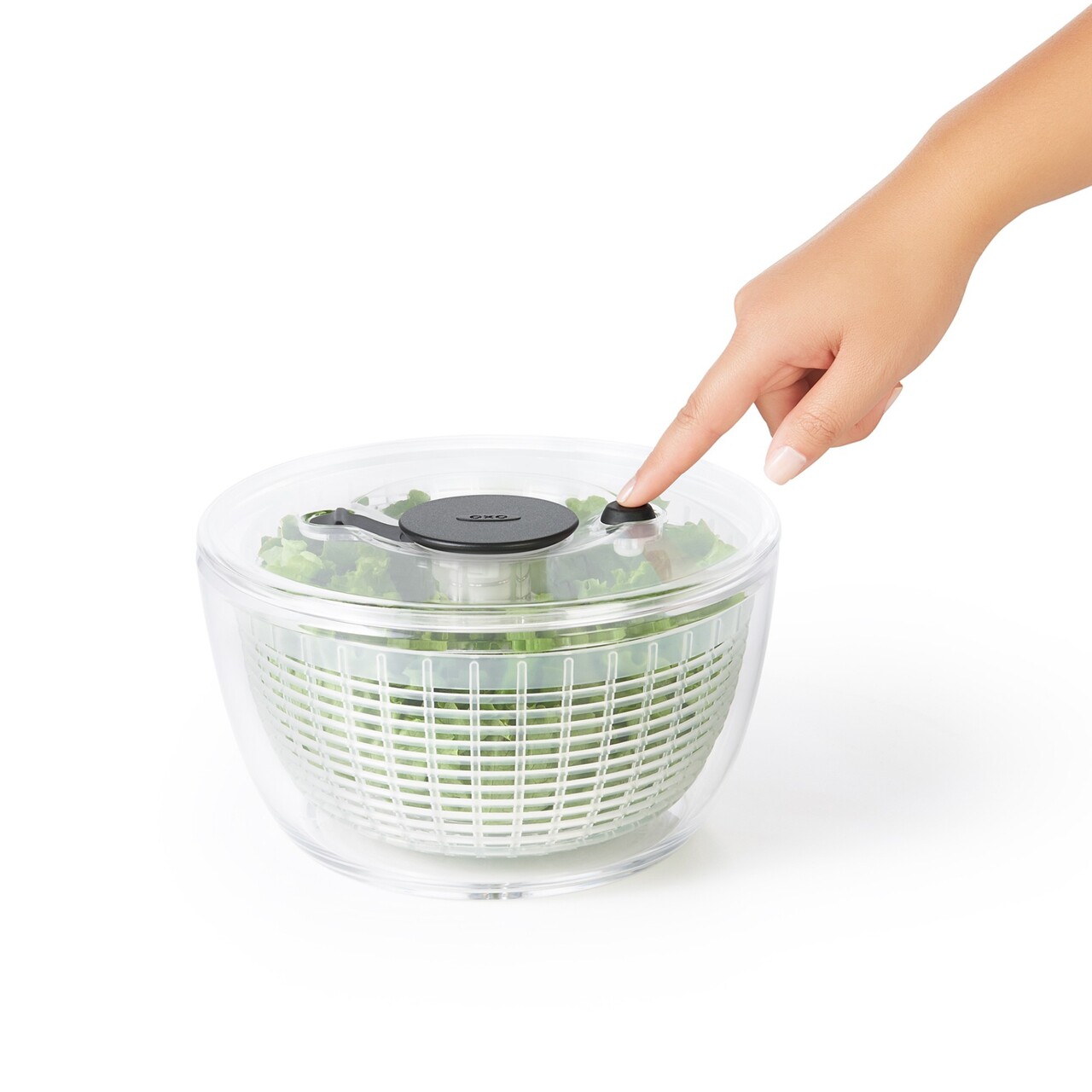 Uscator salata si verdeturi, 20cm/2,7L, "Good Grips" - OXO - imagine 5