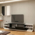 Comoda TV, Decorotika, Zebra, Alb/Negru