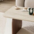 Masuta de cafea, Nordure, Pietra, 100x42x60 cm, Travertin / Nuc Milano