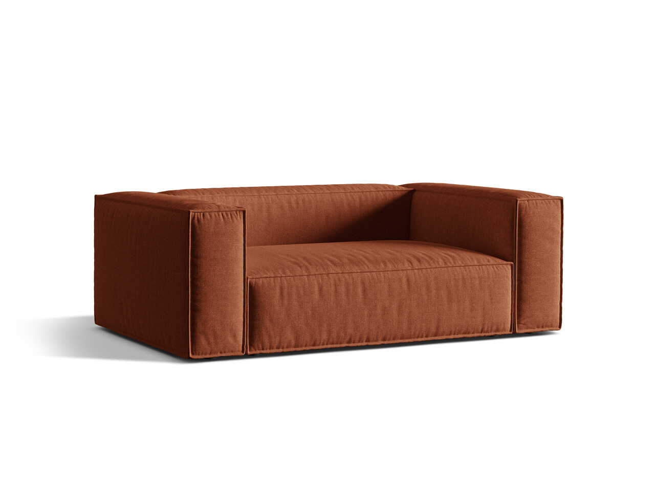 Canapea 2 locuri, Nuria-215, Micadoni Home, 170x110x72 cm, tesatura structurata chenille, caramiziu - 1 | YEO