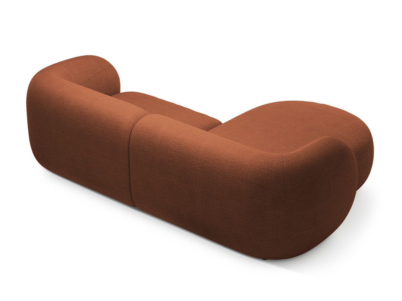 Coltar stanga 2 locuri, Kate, Micadoni, 255x176x76 cm, tesatura boucle, teracota - 1 | YEO