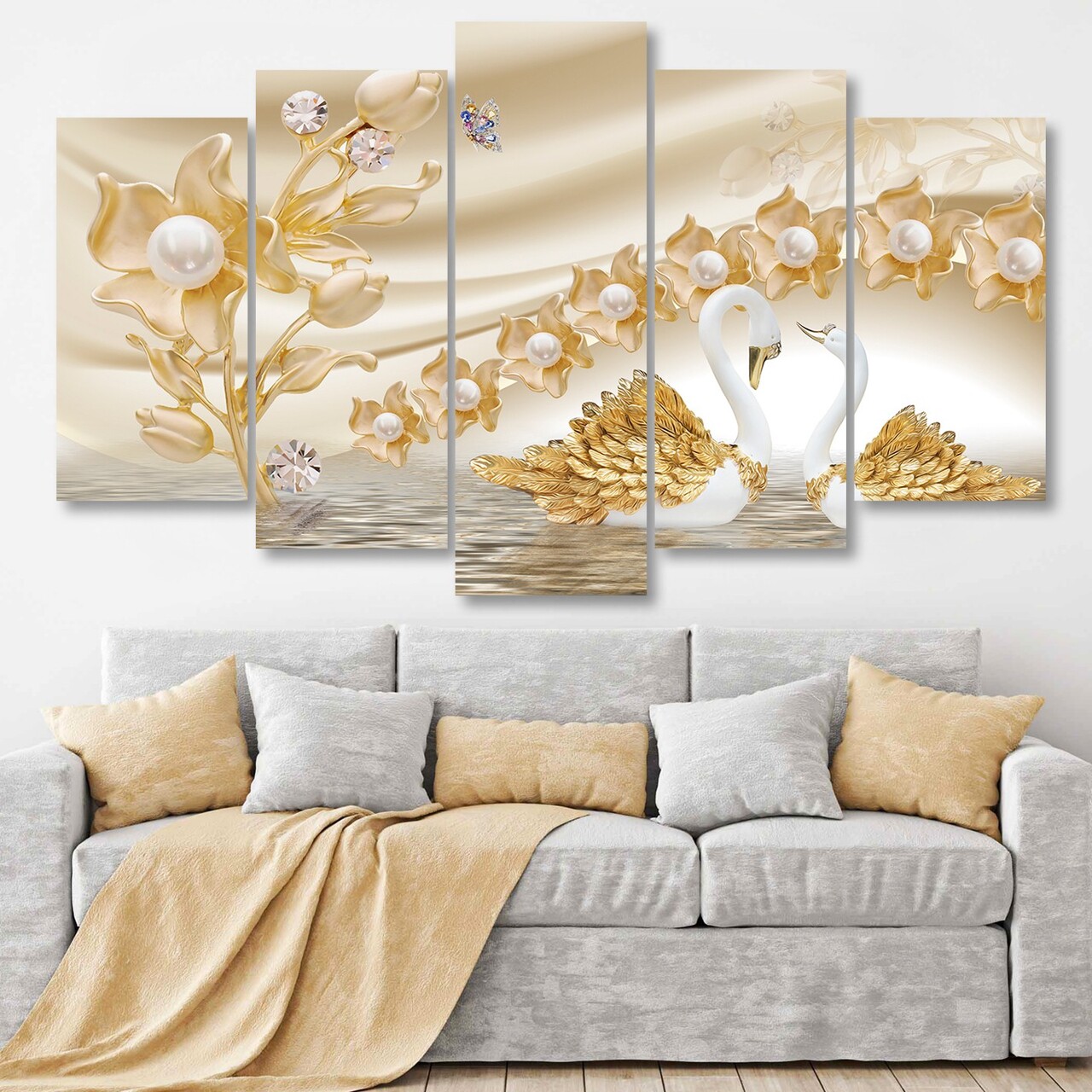 Set 5 tablouri decorative 5MDF4606_60100 (100 x 60) 3 mm Multicolor