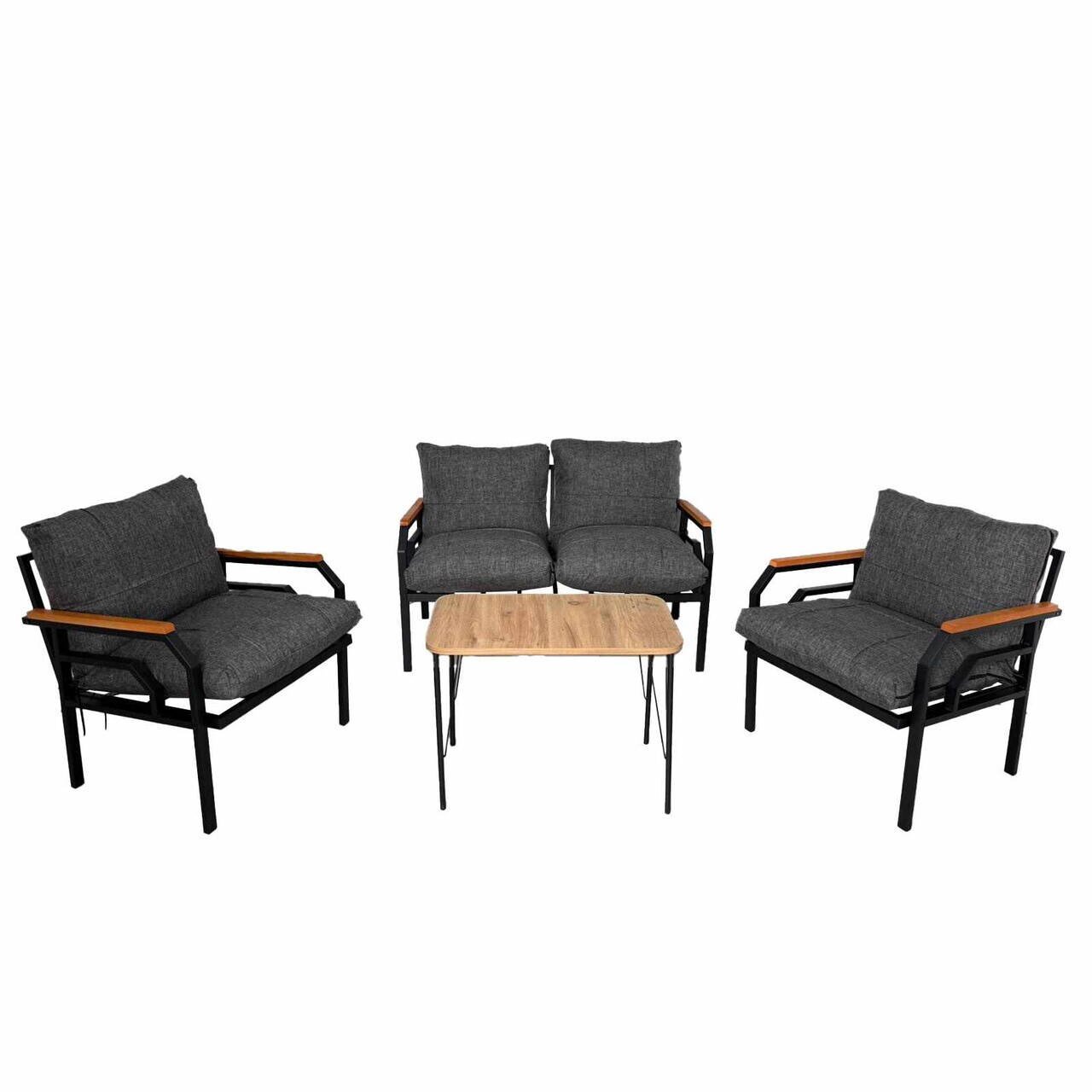 Set mobilier de gradina, Hanah Home, Kutay Sehpa, Gri deschis — imaginea 3