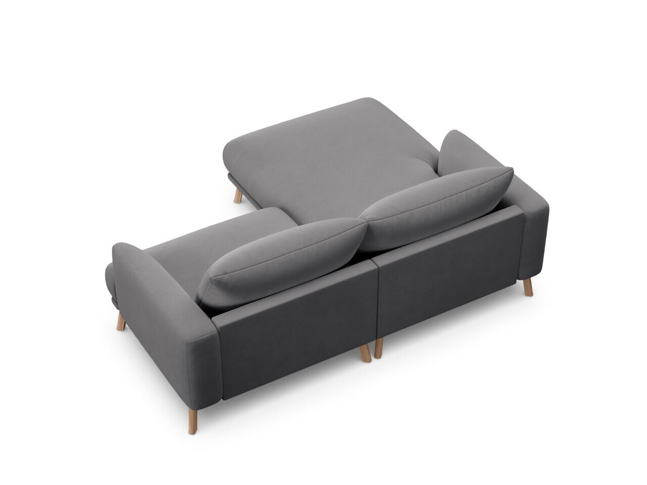 Coltar stanga 3 locuri, Naomi, Micadoni Home, 200x170x75 cm, catifea, gri — imaginea 4