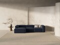 Coltar stanga 3 locuri, Bergamo, Cosmopolitan Design, 304x152x70 cm, tesatura structurata, albastru navy