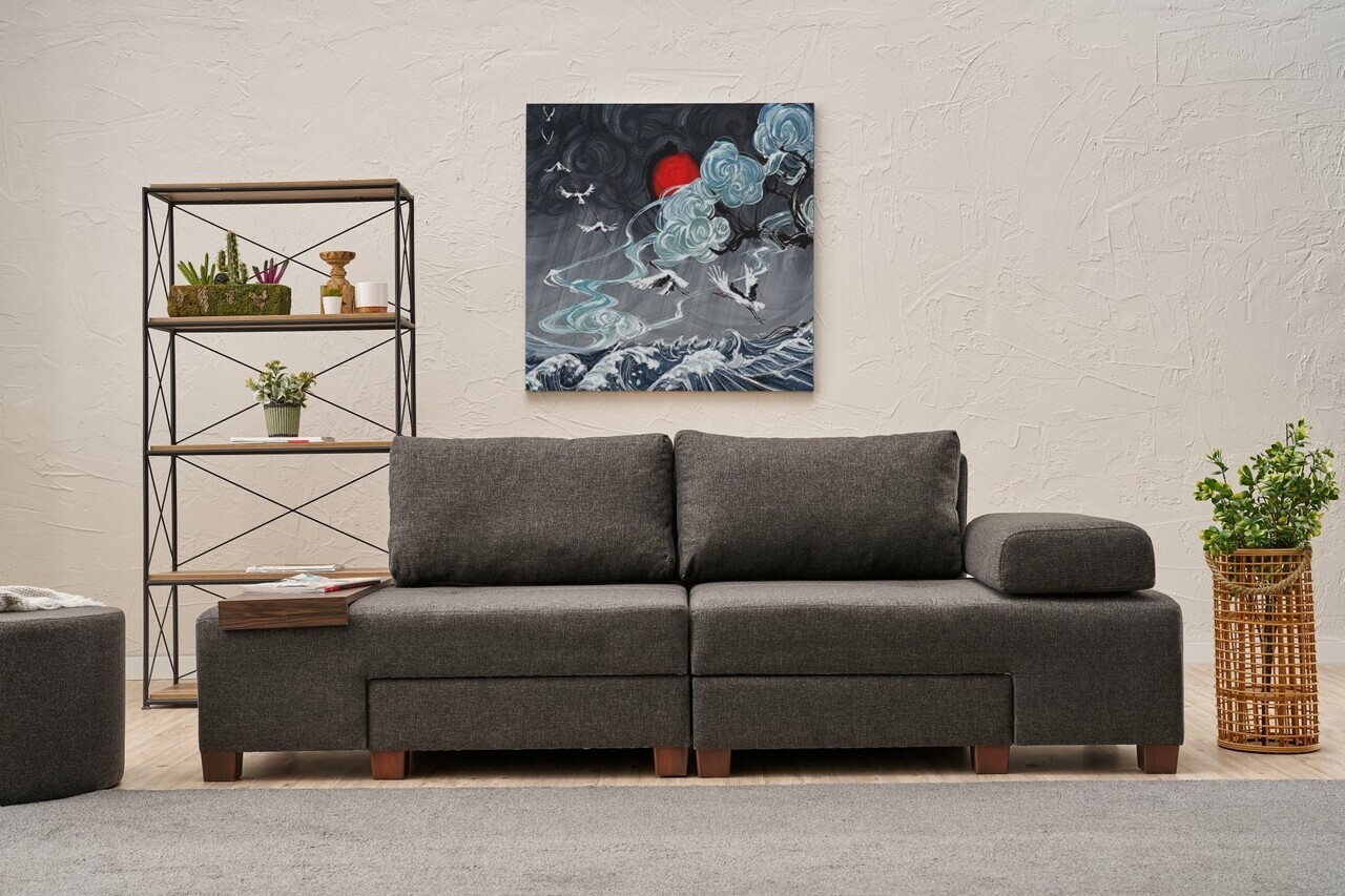 Canapea extensibila 3 locuri, Atelier del Sofa, 613LFS1116, Antracit