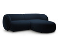 Coltar dreapta 2 locuri, Kate, Micadoni, 255x176x76 cm, catifea, albastru regal