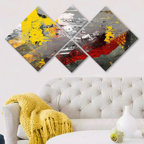 Set 4 tablouri decorative, 4MDF88983220, MDF, Imprimat UV, Multicolor Evans
