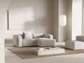 Coltar dreapta 2 locuri, Bergamo, Cosmopolitan Design, 244x152x70 cm, catifea chenille raiata, ivoriu
