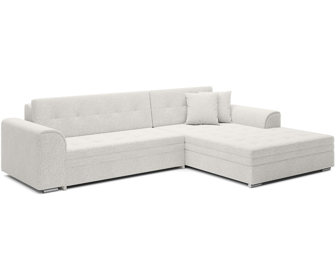 Coltar extensibil dreapta 4 locuri ELTAP, Sorento, 296x194x78 cm, lemn/poliester, alb murdar — imaginea 4