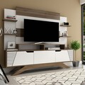 Comoda TV, Zena Home, Deparo, 180 x 29.5 x 148.6 cm, pal melaminat, nuc/alb