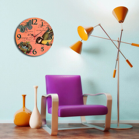 Ceas de perete, ms-33, mdf, ø40 cm, multicolor
