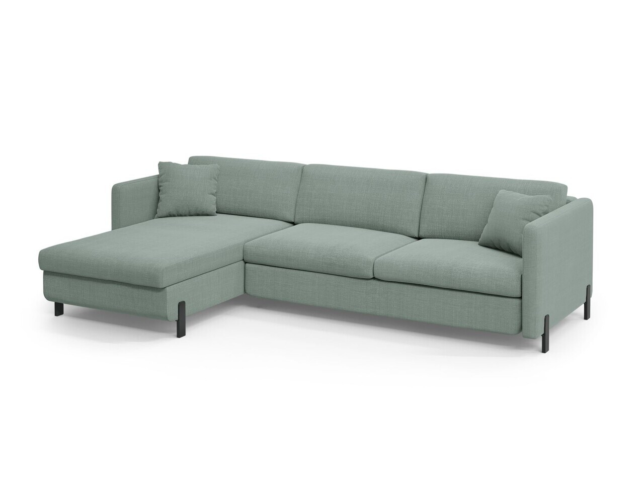 Coltar extensibil stanga 4 locuri, Gloria, Micadoni Home, 266x170x88 cm, tesatura structurata, verde menta — imaginea 5