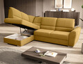 Coltar extensibil stanga 3 locuri ELTAP, LT-45LO, Siber, 270x186x93 cm, lemn/poliester, galben