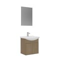 Set Dulap de Baie cu Chiuvetă și Oglindă (2 Piese), Hanah Home, Purus 55, Stejar