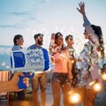Pistol de baloane gigant cu LED-uri multicolore Gubles XL, InnovaGoods, incarcare USB, gri/albastru