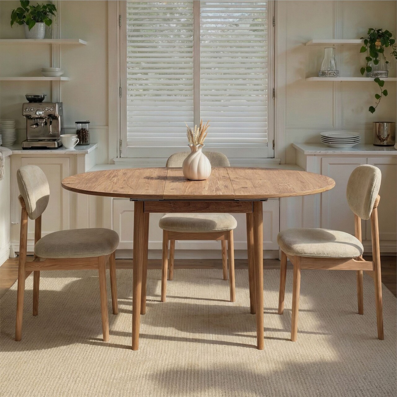 Masa extensibila, Nordure, Viona, 100x75x100 cm, Maro - imagine 2