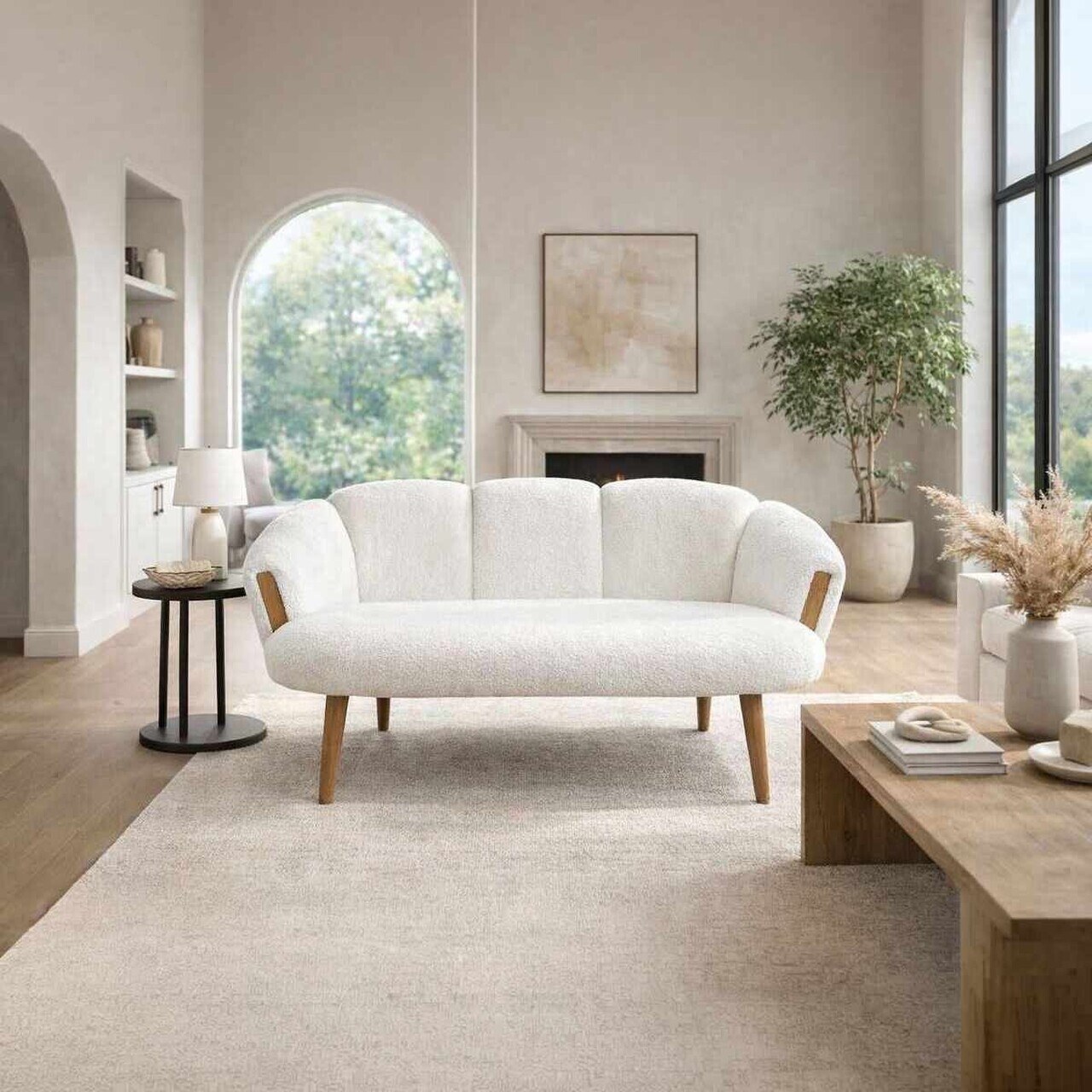 Canapea 2 locuri Atelier del Sofa 251BLS1242 PAL Alb