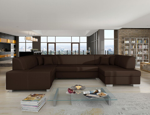 Coltar extensibil dreapta 6 locuri ELTAP, Hv11, Havana, 322x204x72 cm, lemn/poliester, maro