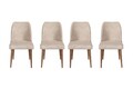 Set 4 scaune, Nmobb, Nova 761, 50 x 90 x 49 cm, metal/lemn, crem/maro