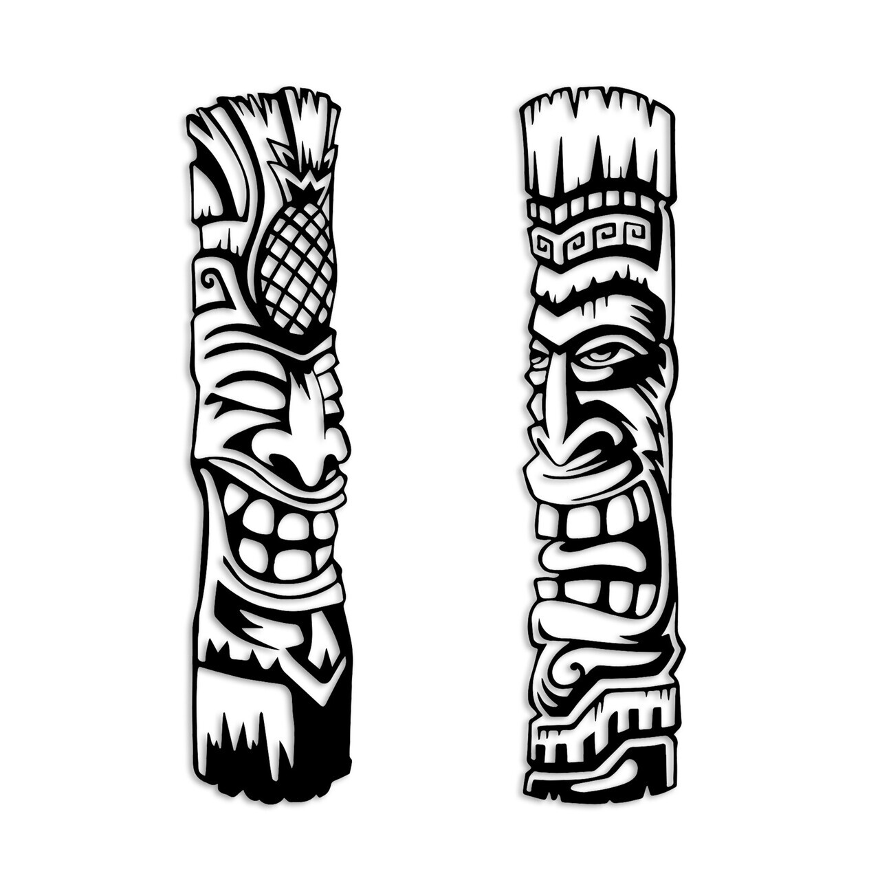 Decoratiune de perete, Tiki, Metal, (Grosime: 1,5 mm), Negru — imaginea 5
