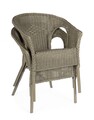 Scaun pentru gradina Alliss, Bizzotto, 58x61x74 cm, ratan/rachita, oliv