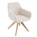 Scaun Pesa, Homla, 56x60x82 cm, poliester/lemn/poliuretan, bej/maro
