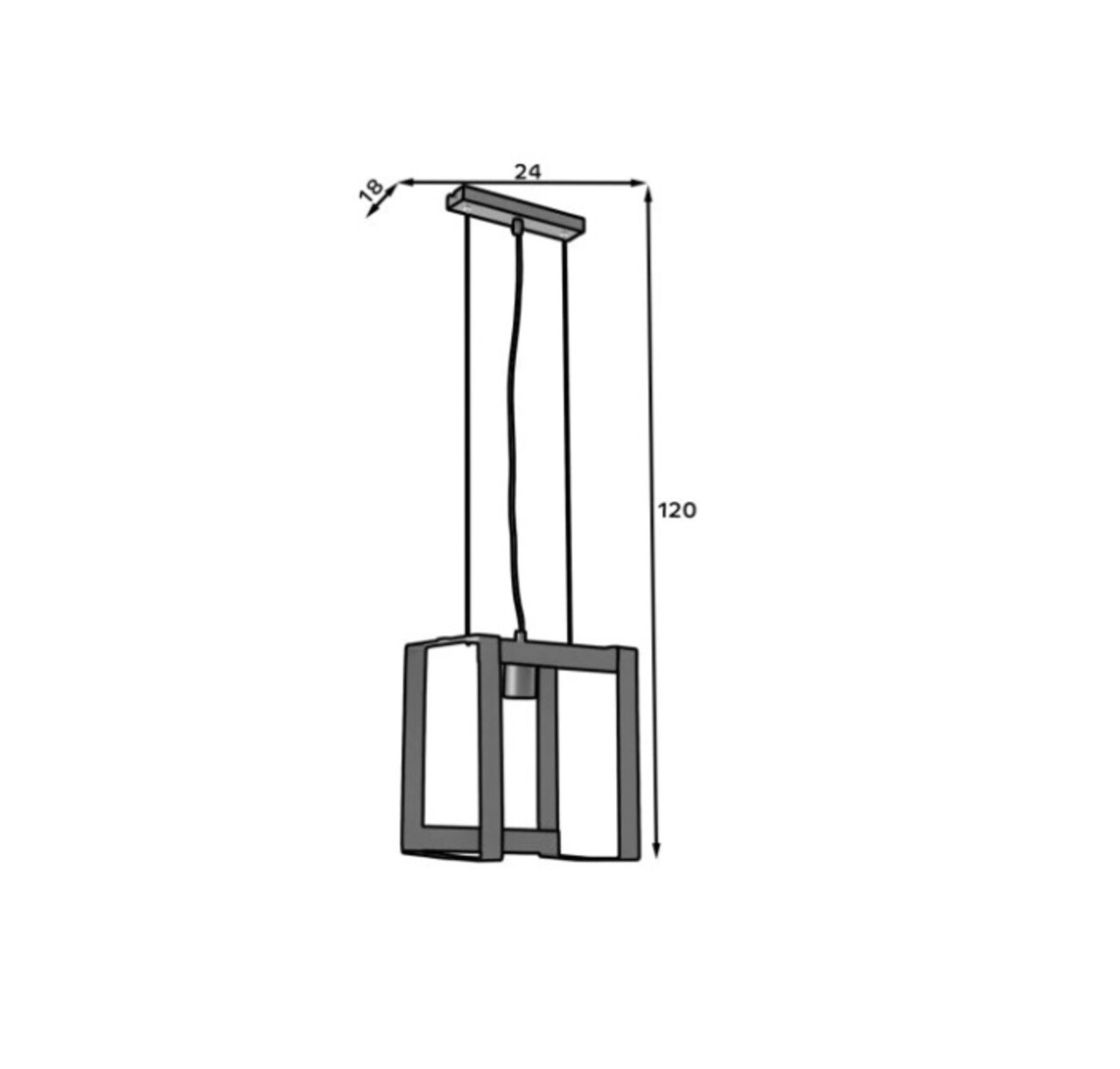 Lustra ELTAP, Giorri, 24x18x120 cm, 1xE27, 15W, otel, negru