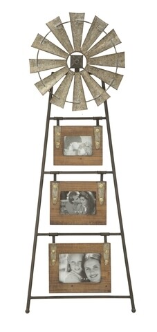 Cadran cu 3 rame foto Mulino, Mauro Ferretti, 43x3x117.5 cm, fier/lemn imagine noua 2022