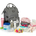 Ghiozdan multifunctional pentru mamici, Anne Bebek, Poliester, Gri