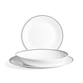 Serviciu de masa 18 piese, Chiaroscuro, Bormioli, opal, alb