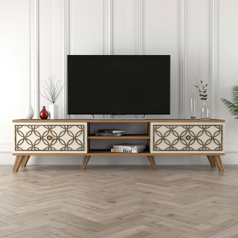 Comoda tv, hommy craft, class, 180x44x35 cm, nuca / crema