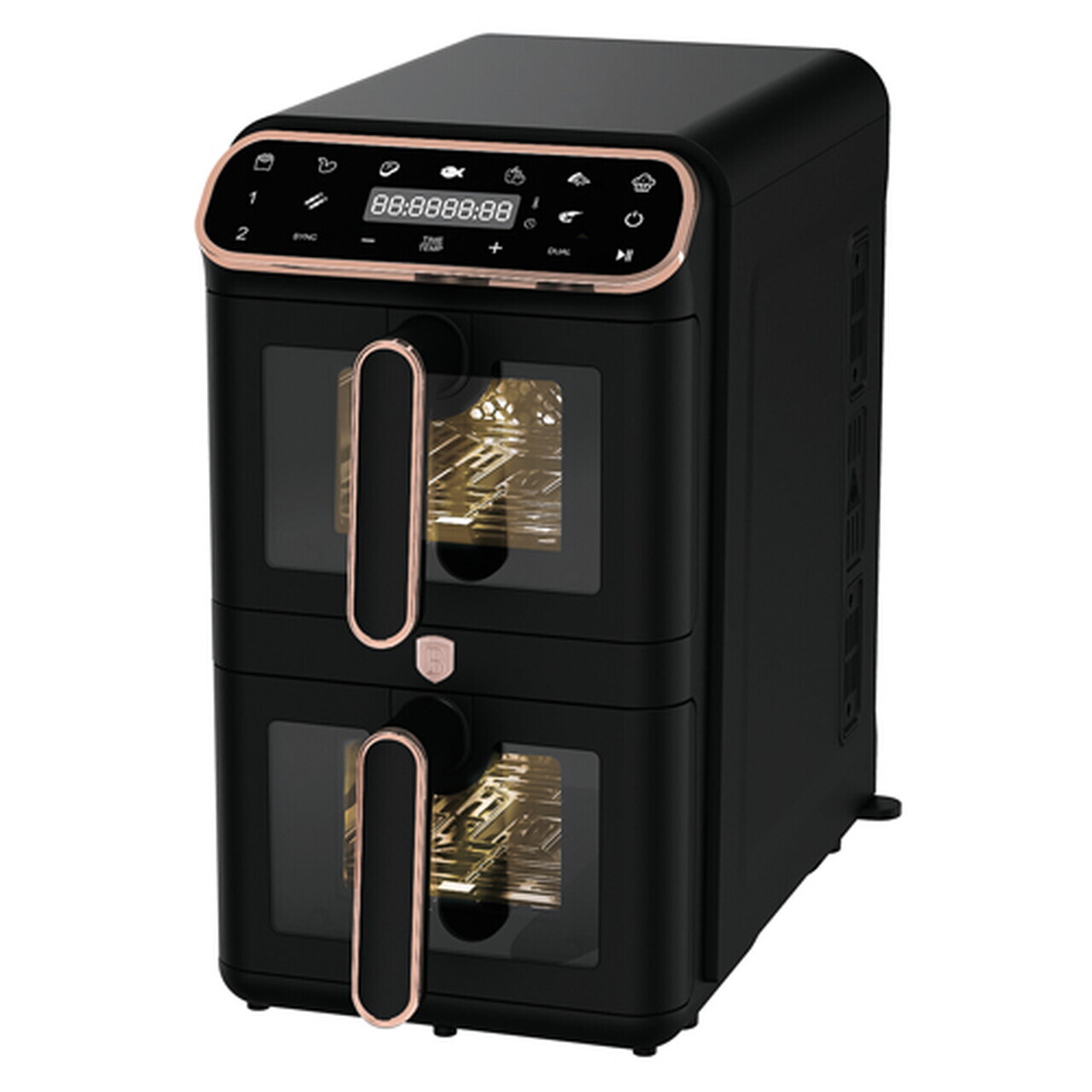 Friteuza dubla cu aer cald Berlinger Haus, Black Rose, 2460W, 5.5+5.5 L, negru - imagine 6