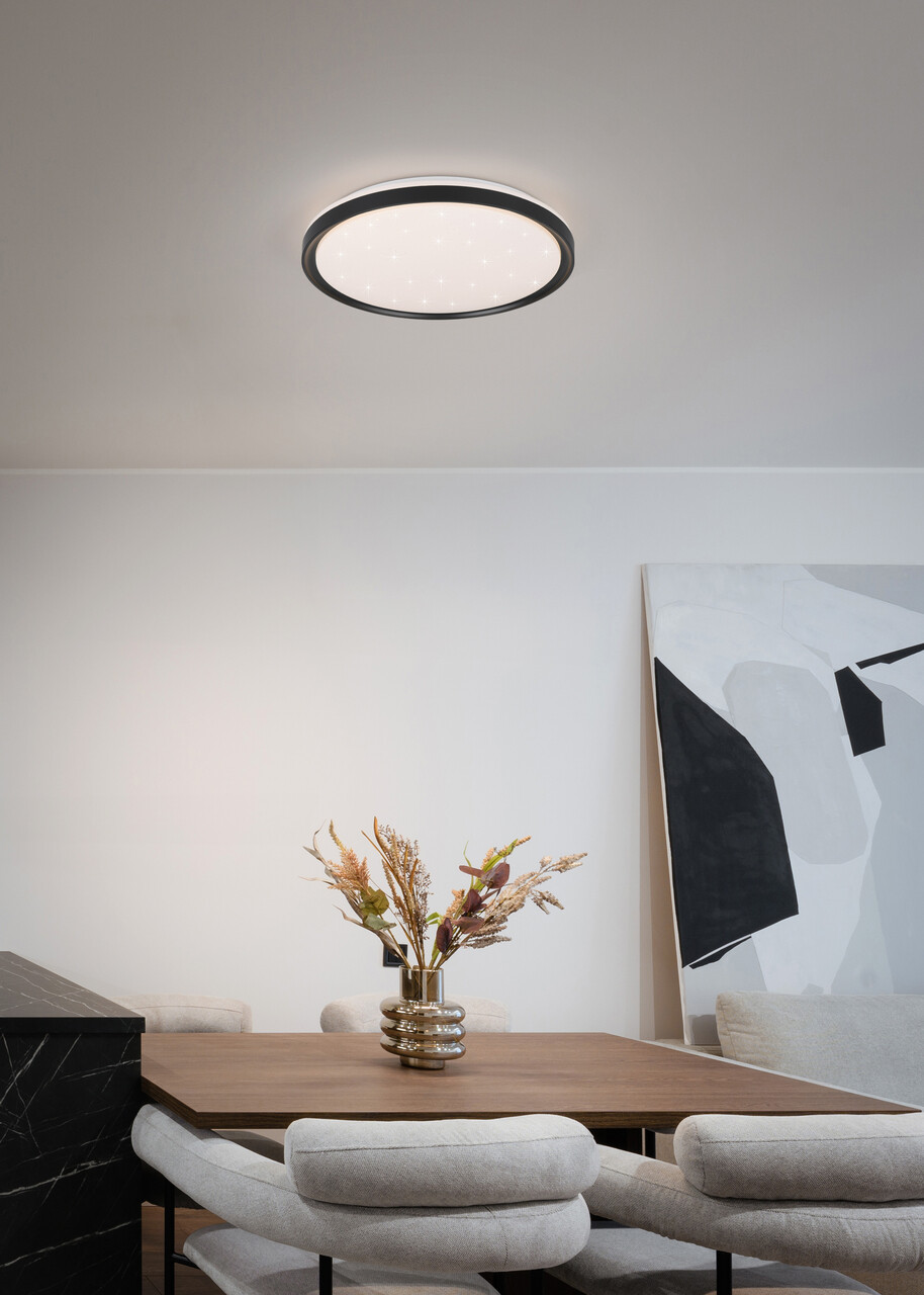 Plafoniera Solit, RL, 39x7 cm, 14W, 1x SMD, plastic, negru mat