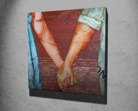 Tablou decorativ, kc203, canvas, lemn, multicolor