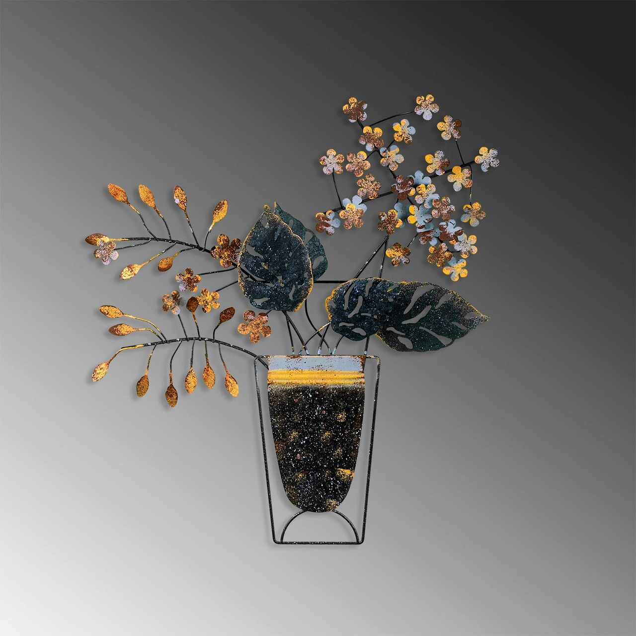 Decoratiune de perete, Flowers in Pots 2, Dimensiune: 47 x 55 cm, Multicolor - imagine 5
